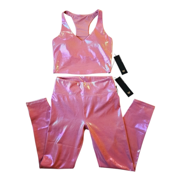 Kristen Cropped Tank And Camila Leggings Moonstone In Sunset Mauve NWT - Picture 1 of 5